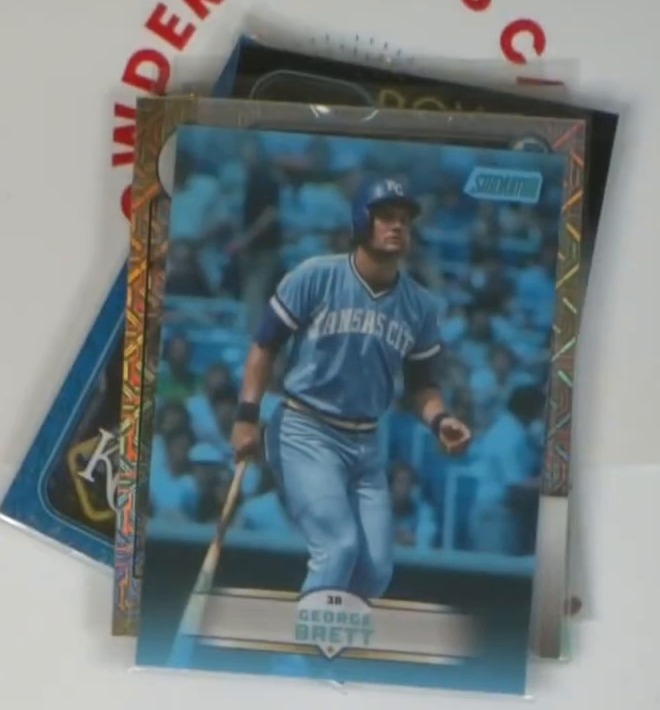 Kansas City Royals cards shown during a Lowder Sports Cards live show
